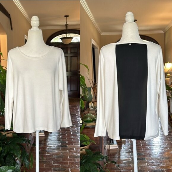 Alice + Olivia Silk insert sweater szL